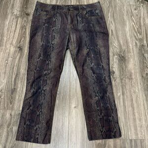 A.n.a Dark Rainbow Snakeskin Skinny Crop Jeans Size 12 Petite